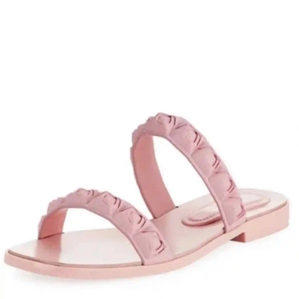 Stuart Weitzman Dusty Rose Rosita Debossed Sandal… - image 1